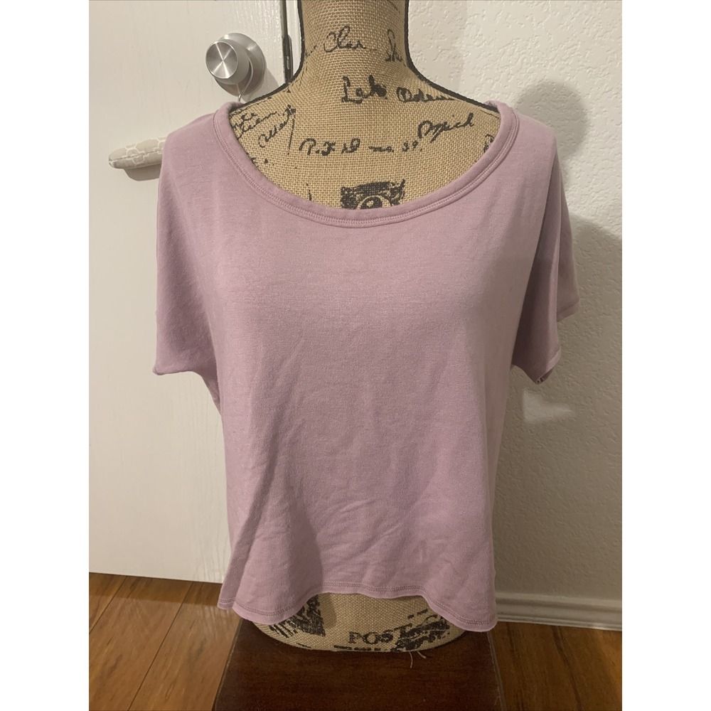 athleta medium cropped top pale pink oversized warm fleece layer pale pink nwot